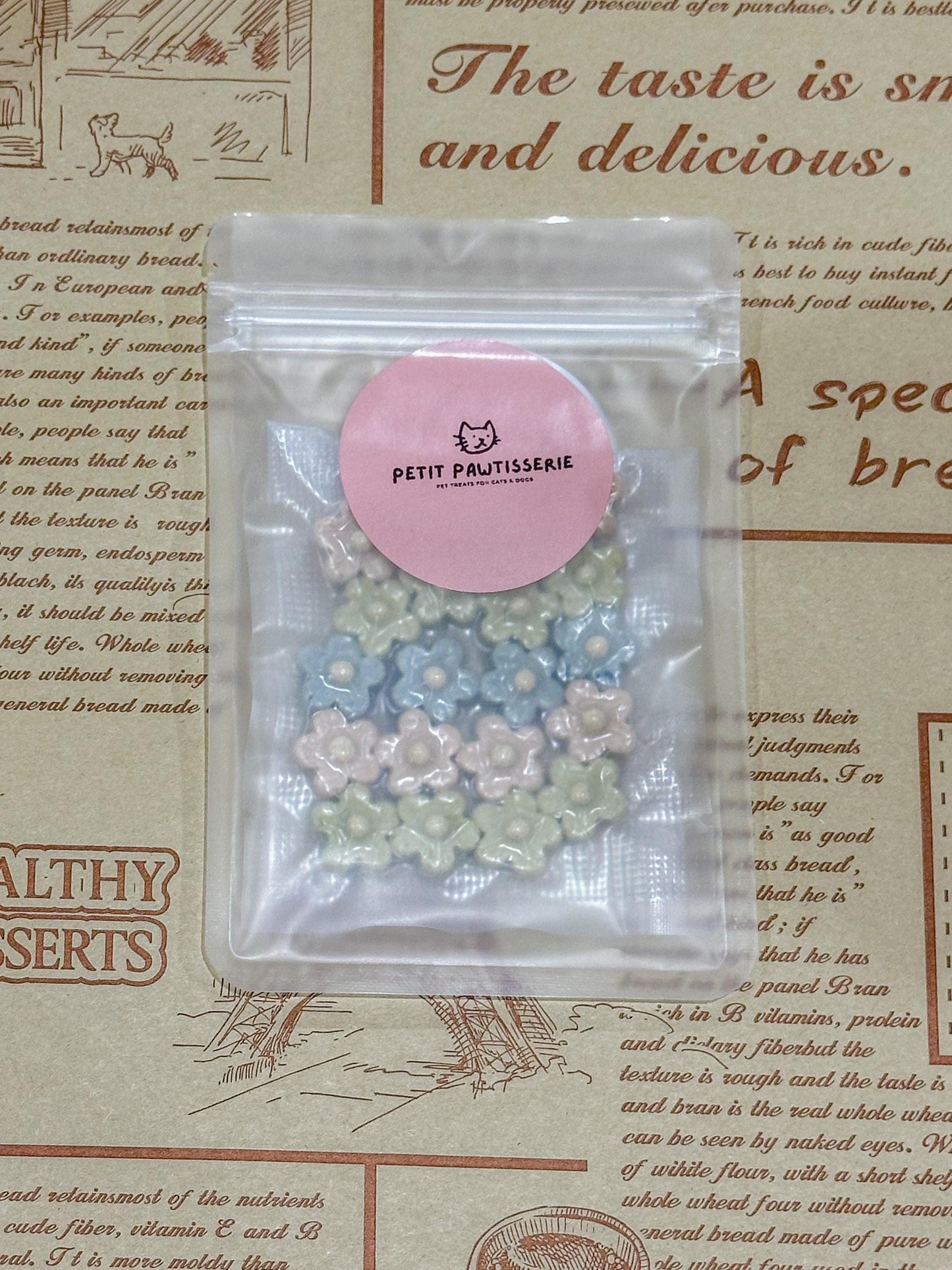 Pastel Button Flower Chicken Pet Treats 20 pcs