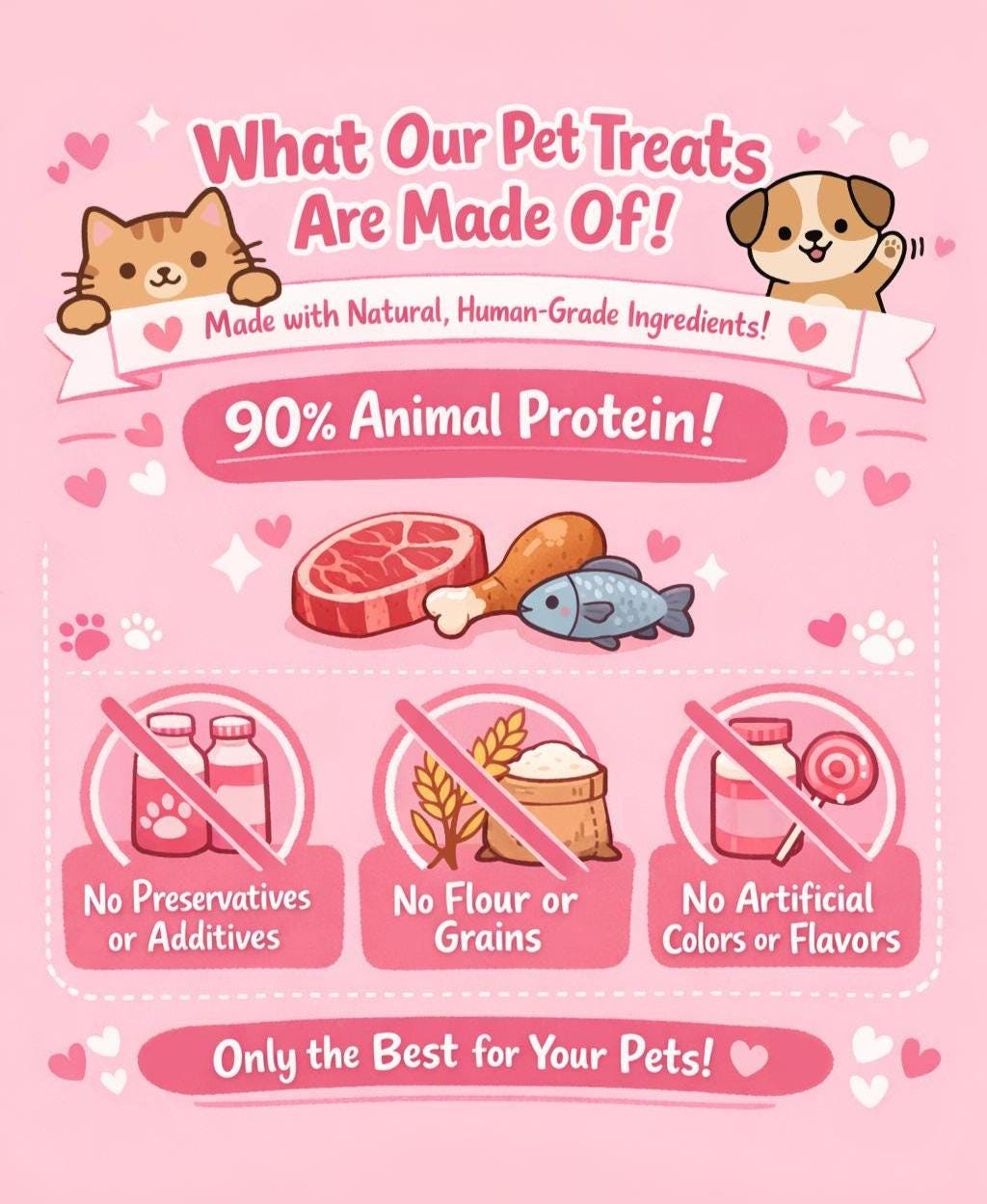 Cute Characters Variety Pet Treats 10 pcs