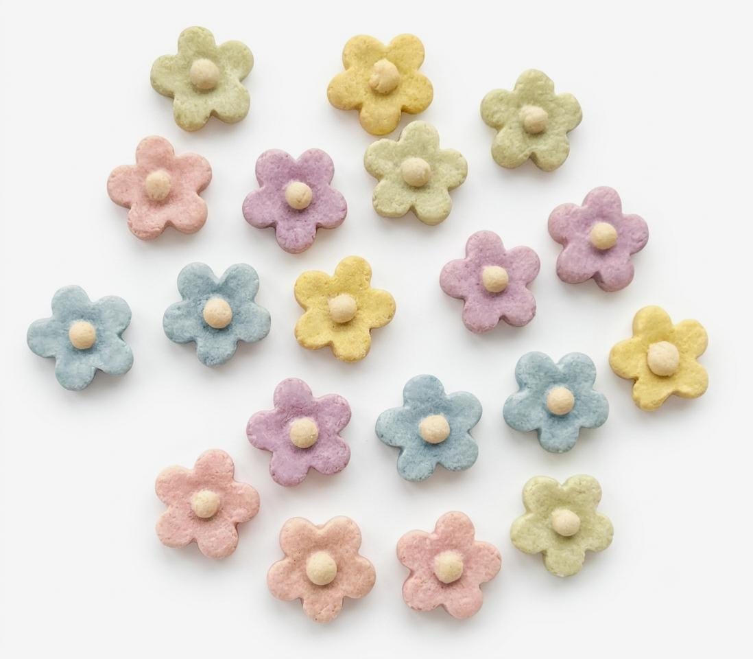 Pastel Button Flower Chicken Pet Treats 20 pcs